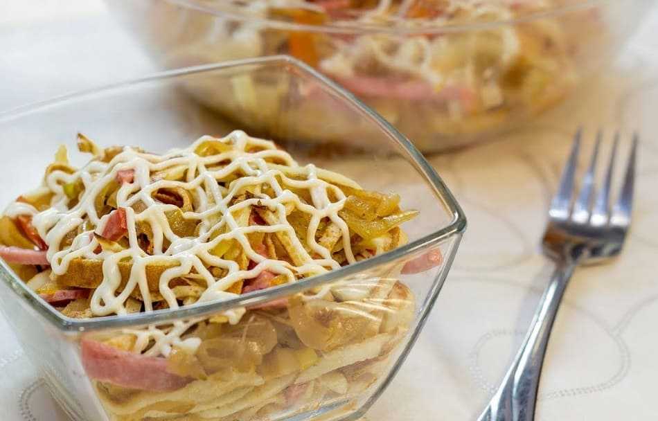 Салаты с яичными блинчиками, салаты с омлетом 15 рецептов - 1000.menu