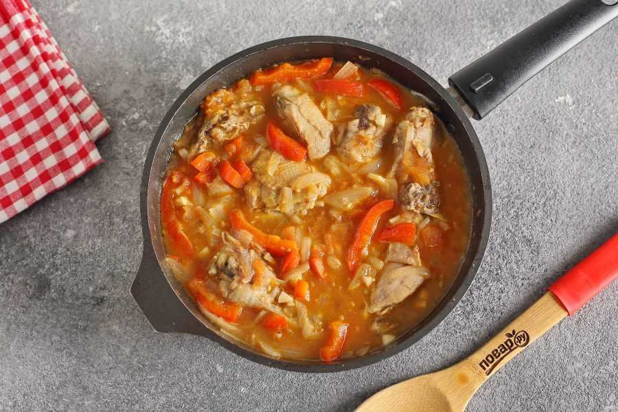 Чахохбили из курицы в мультиварке скороварке