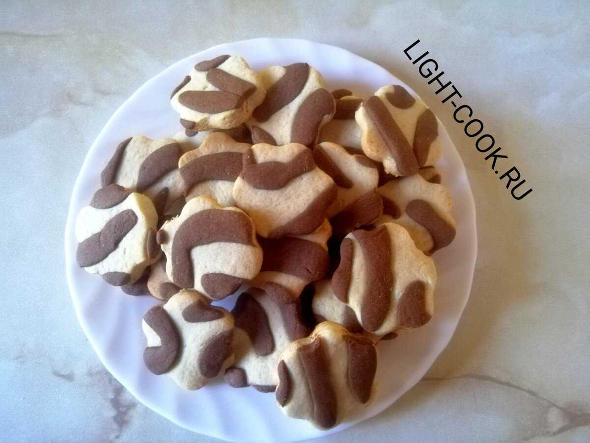 Песочное печенье двухцветное, рецепт