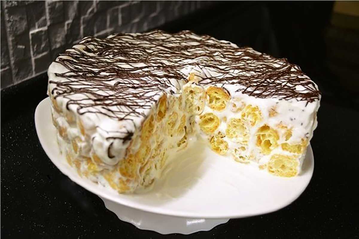Рецепт вишневого торта с профитролями на вкусном блоге