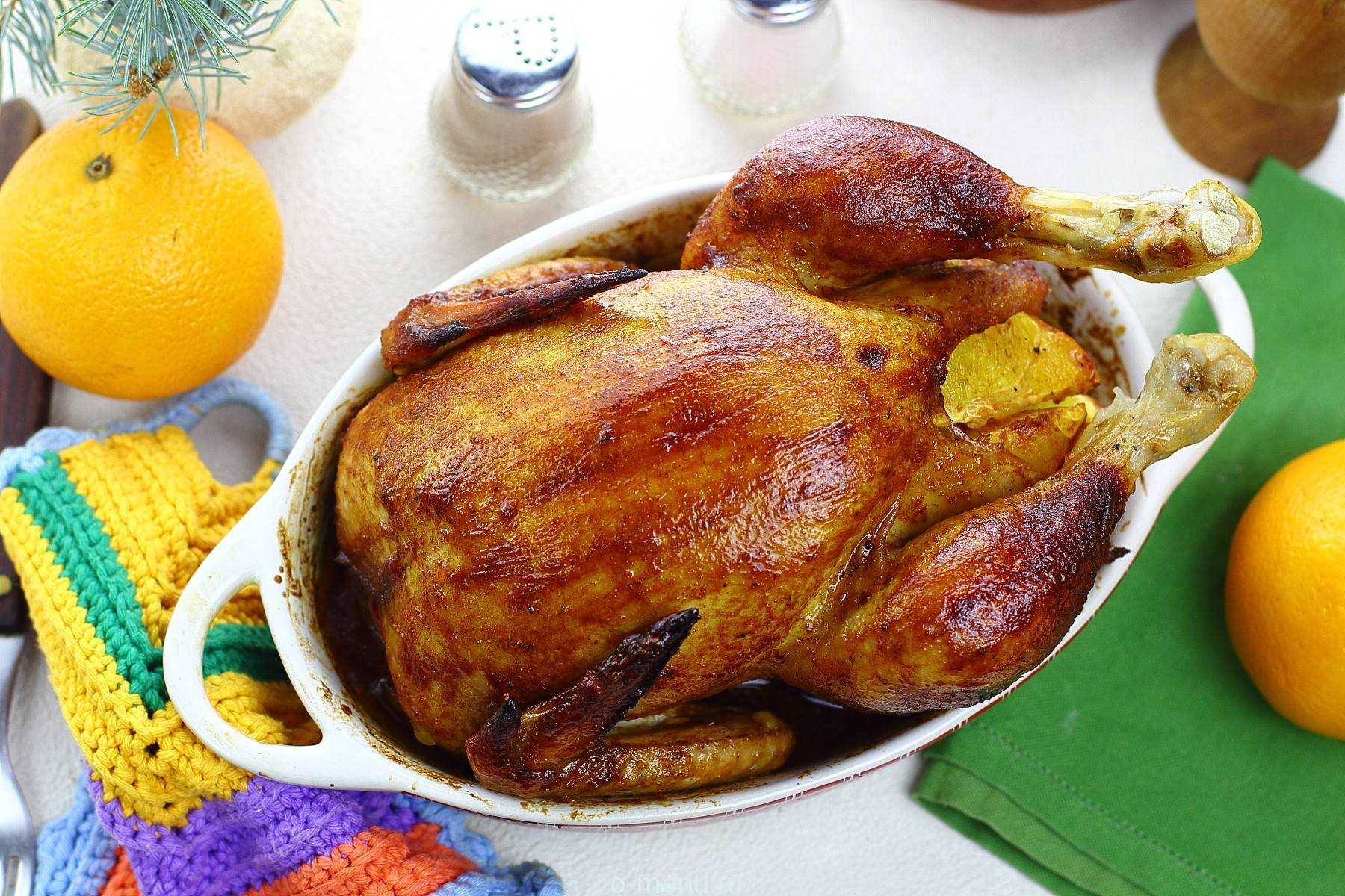 Курица в духовке целиком с хрустящей корочкой пошаговый рецепт