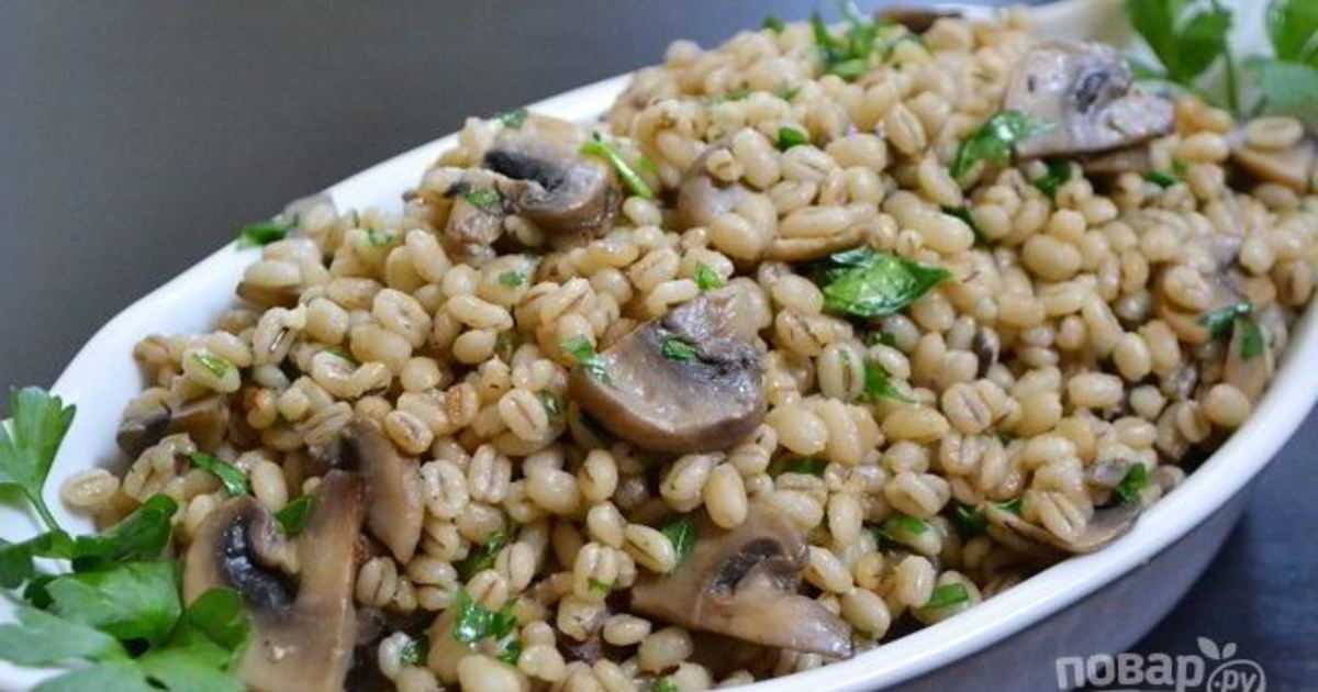 Рецепт приготовления перловой каши с грибами