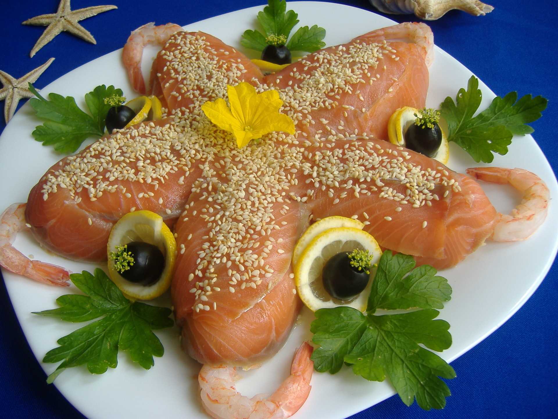 Салат морская звезда с красной рыбой пошаговый рецепт 🍓