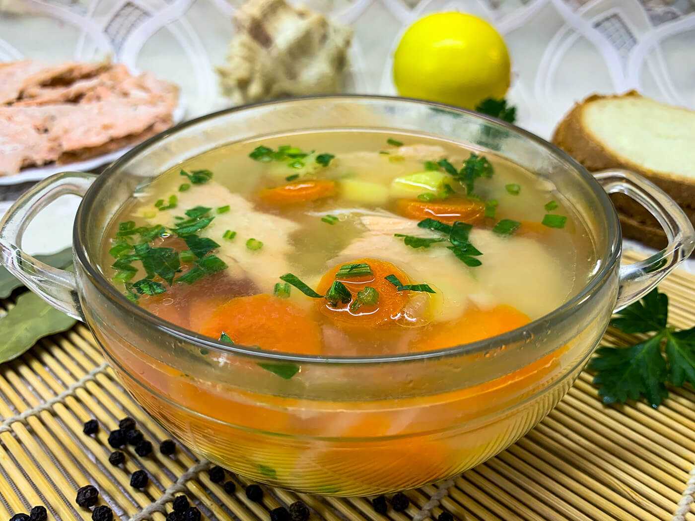 Рыбный суп с пшеном из семги рецепт с фото пошагово - 1000.menu