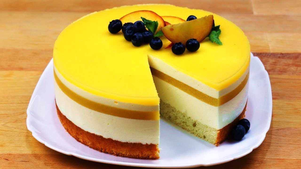 Чизкейк творожный со сметаной и персиками - видео - пошаговый рецепт с фото