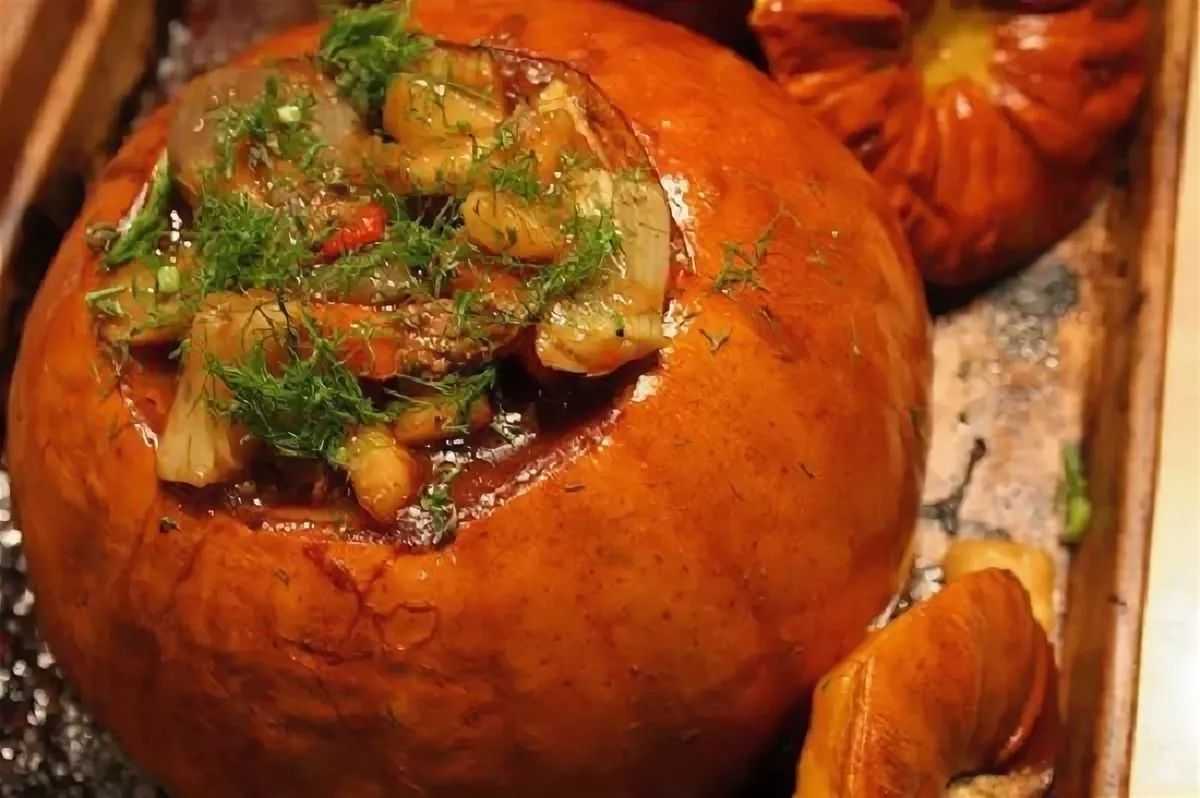 Тыква, запеченная в духовке целиком и кусочками