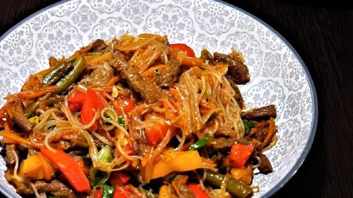 Фунчоза С Мясом И Овощами Фото