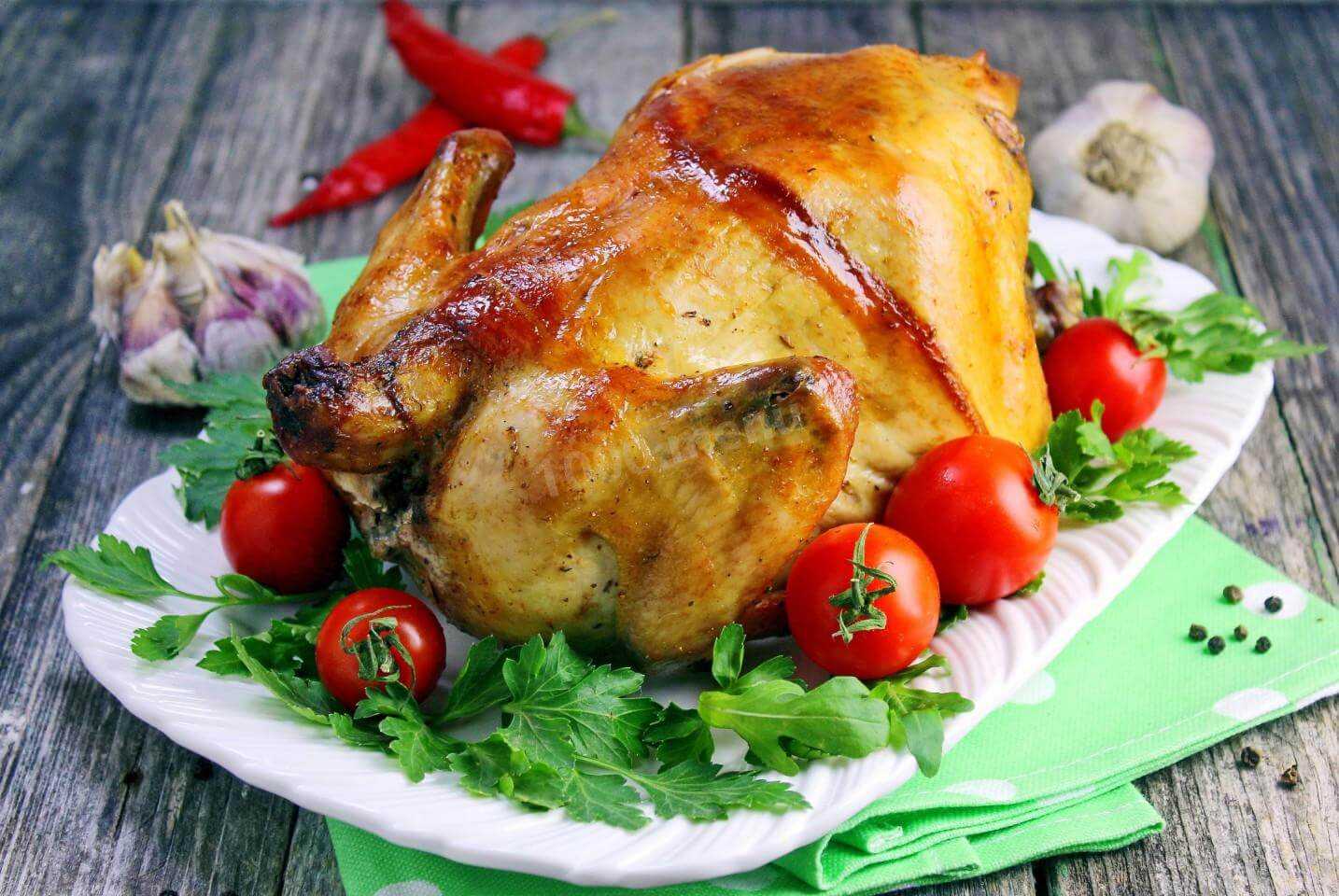 Курица гриль, рецепт в духовке на вертеле - wowcook.net