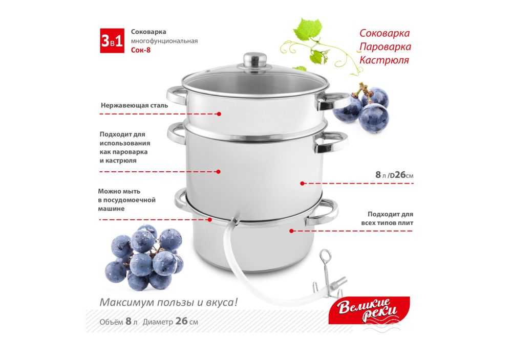 Что такое соковарка Прибор для приготовления соков естественно Как выбрать соковарку Какую соковарку купить Обзор соковарок для заготовки соков на зиму Техника для кухни