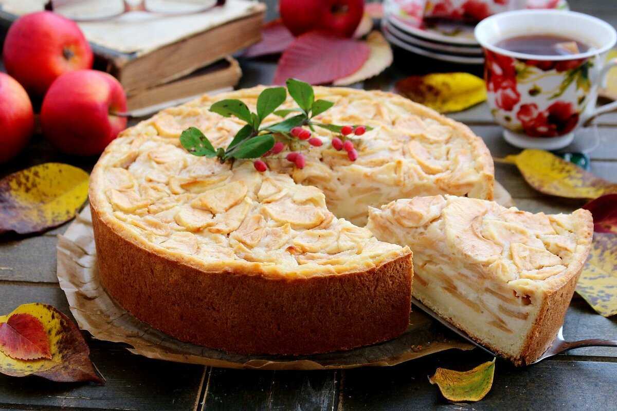 Сметанная шарлотка со сметаной с яблоками рецепт с фото пошагово - 1000.menu