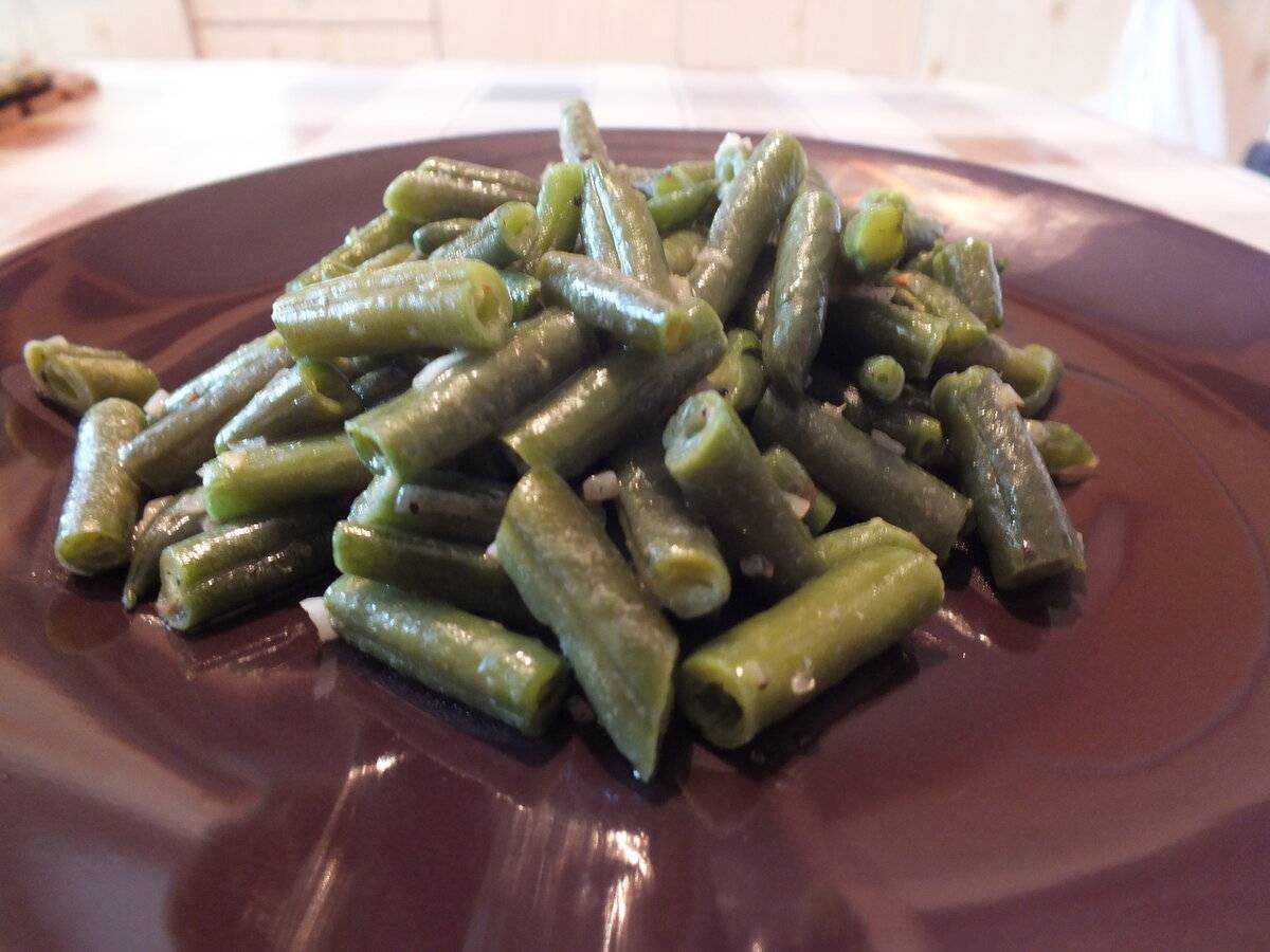 Рецепт жареной стручковой фасоли с яйцом | меню недели
