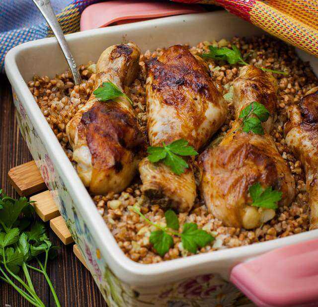 Гречка с курицей в духовке – 8 пошаговых рецептов с фото