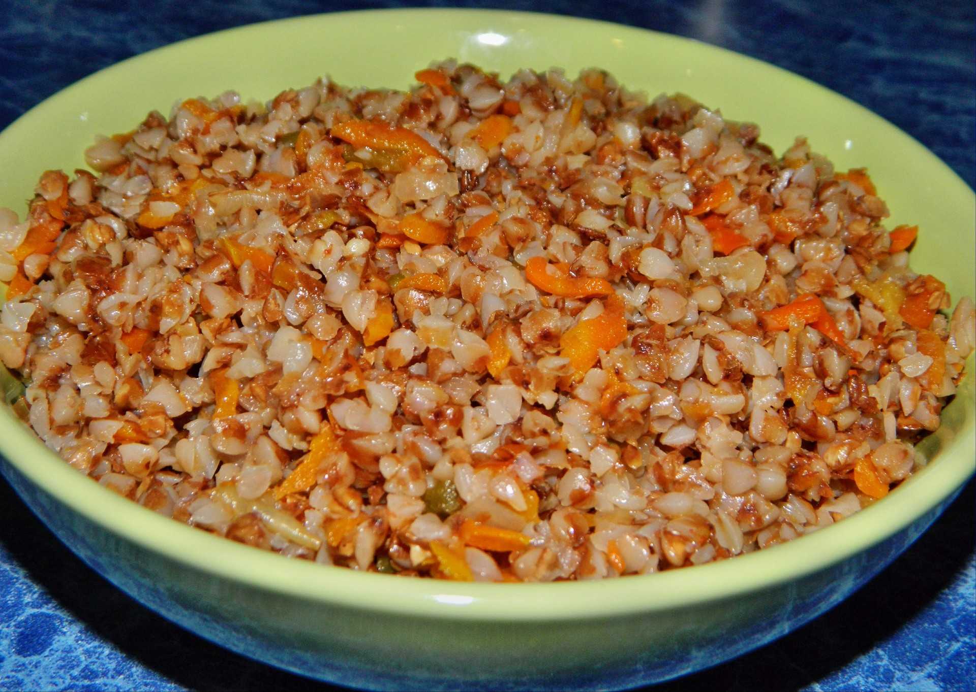 Гречка с луком и морковью на сковороде Пошаговый рецепт с фото приготовления гречки с луком и морковью на сковороде