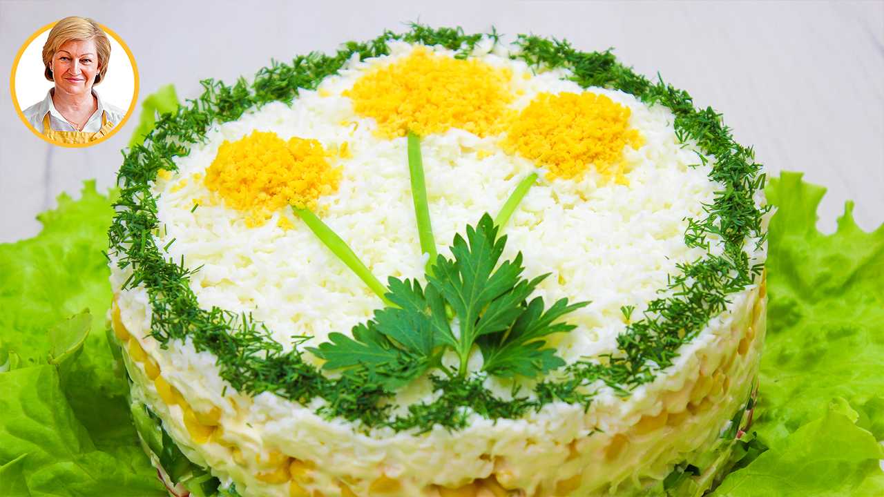 Пошаговый рецепт с фото приготовления салата с кукурузой Солнечный