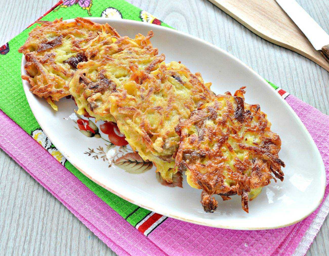 Картофельные драники с грибами Пошаговый рецепт с фото приготовления картофельных драников с грибами