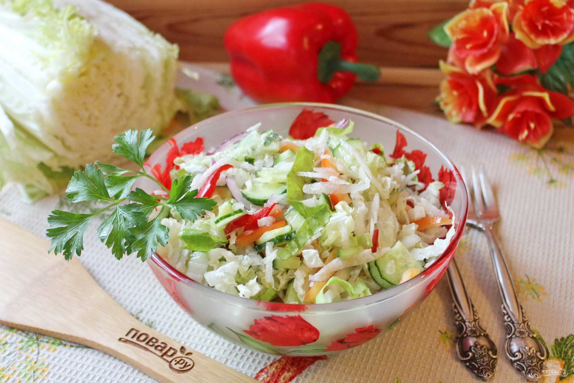 Салат лебединый пух с пекинской капустой рецепт фото пошагово и видео - 1000.menu
