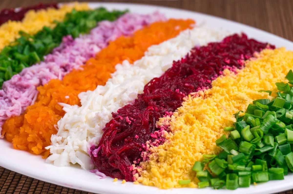 Салат «радуга» - красивая и восхитительно вкусная закуска для праздника