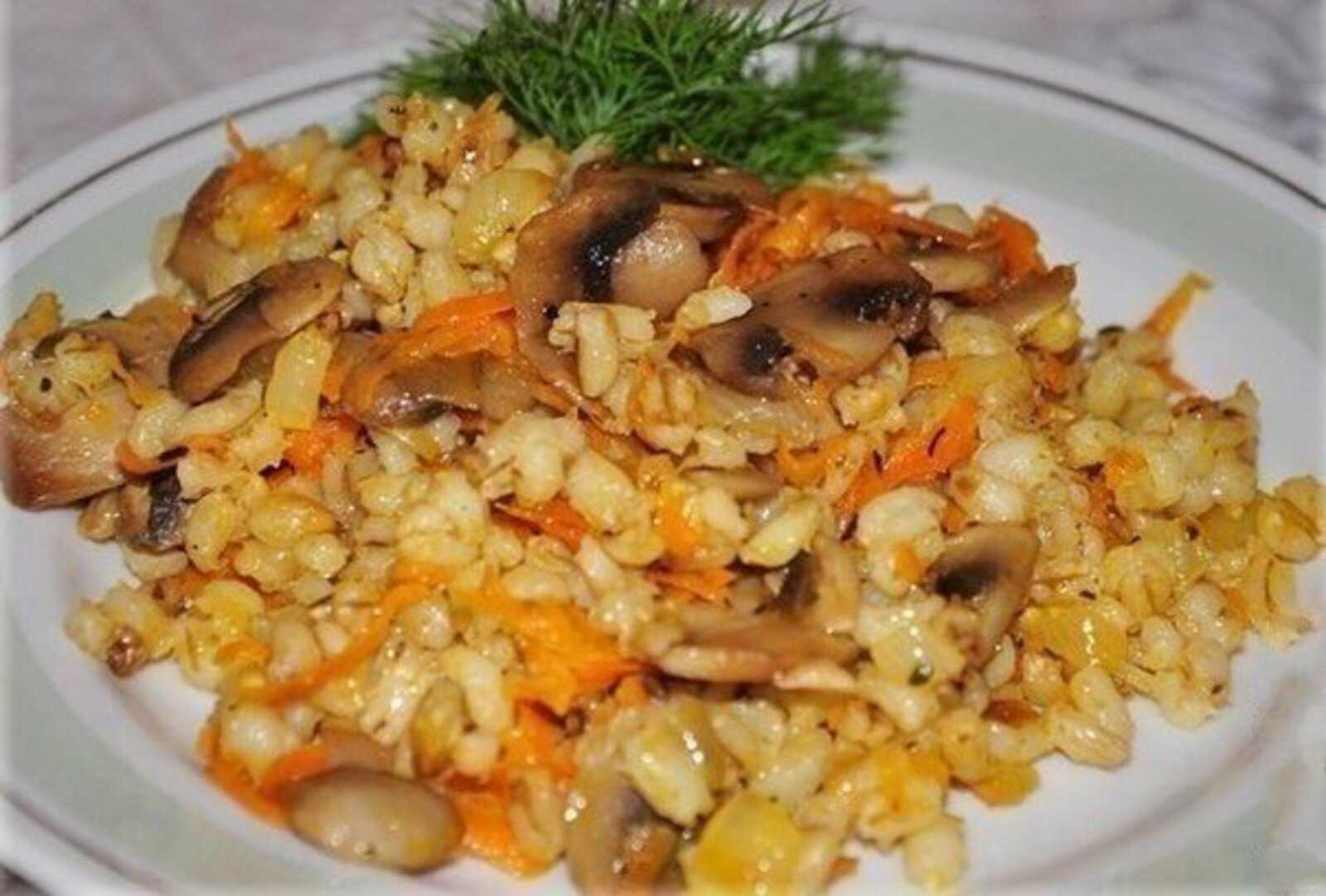 Перловка с шампиньонами, необычный рецепт из доступных продуктов! | здоровое питание