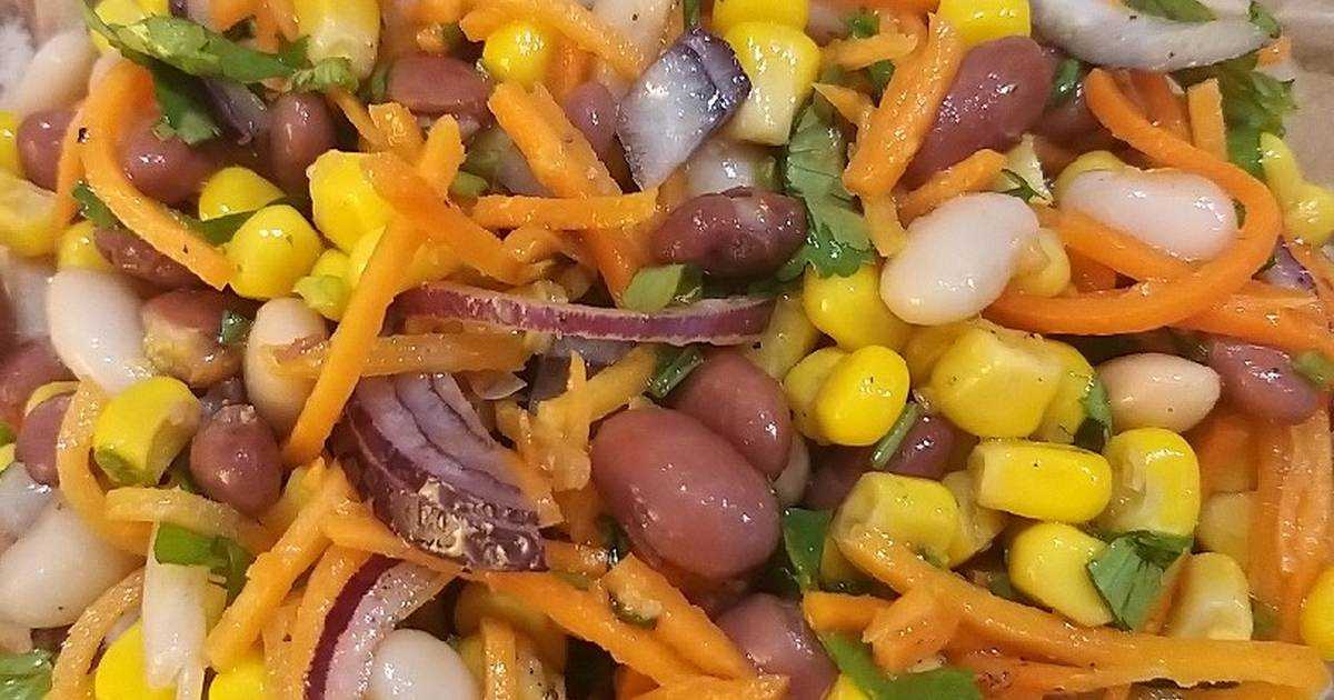 Салат с корейской морковью, фасолью и сухариками Пошаговый рецепт с фото приготовления салата с корейской морковью, фасолью и сухариками