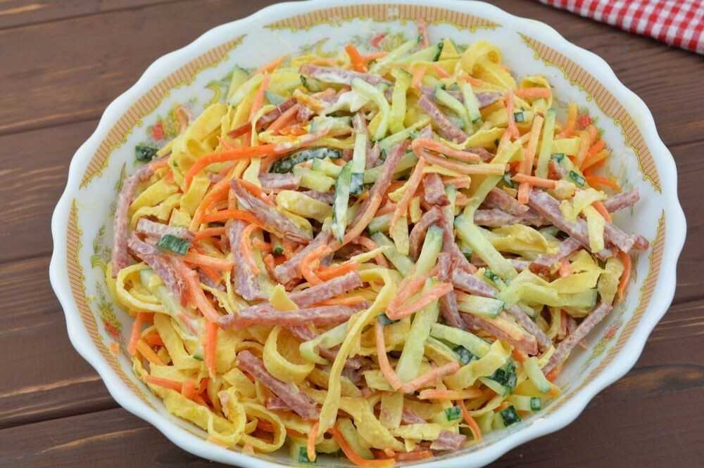 Блины с курицей и морковью по-корейски