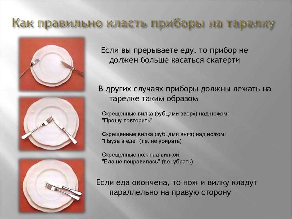 В какой руке держать нож и вилку по этикету, столовые приборы