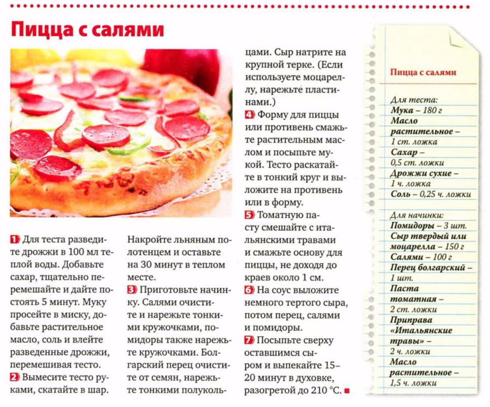Рецепт приготовления пиццы пепперони в домашних условиях