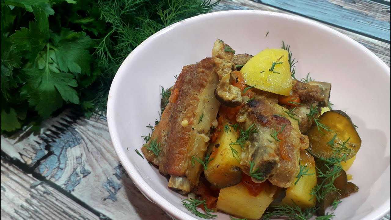 Тушеная картошка с ребрышками — пошаговый рецепт приготовления